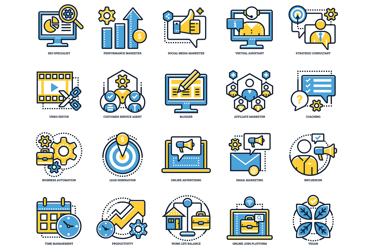 85 Digital Nomad Icons, an Outline Icon by Flat Icons (Photo 4 of 9)
