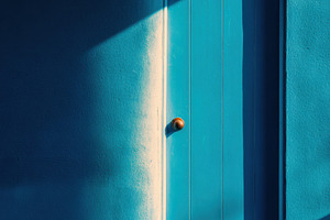 Blue Door with a Bright Sunlight, an Architecture Photo by Virgo Studio