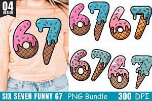 Six Seven Funny 67 PNG Bundle, a Graphic by Cut File