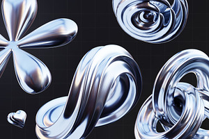 Abstract Silver Icon 3D Illustration