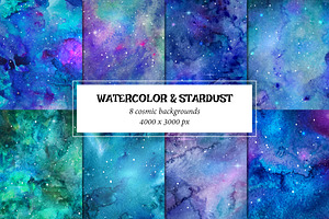 SPACE GALAXY watercolor textures