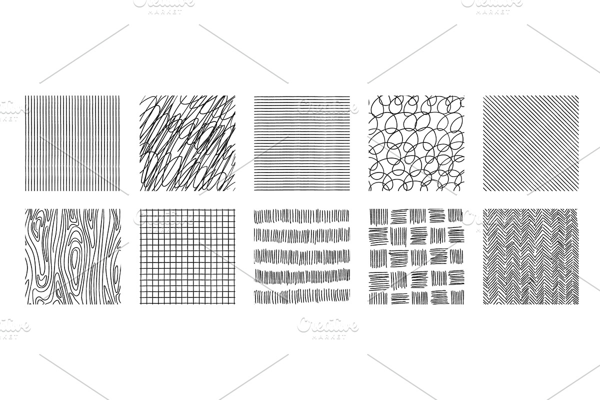Set of hand drawn crosshatch, a Texture Illustration by art PVP - market