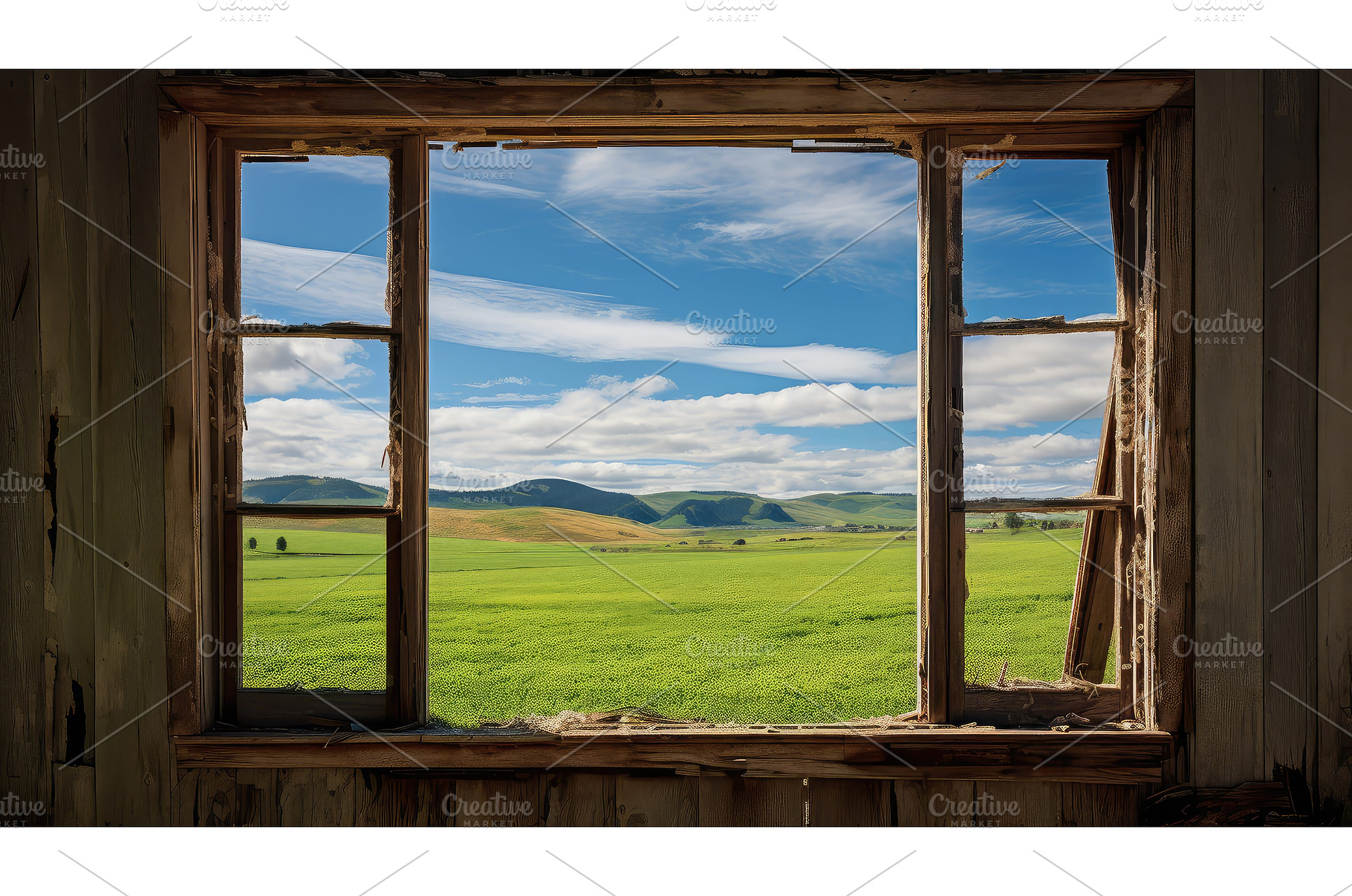 rustic barn window ai generated, an Architecture Photo by pikepicture