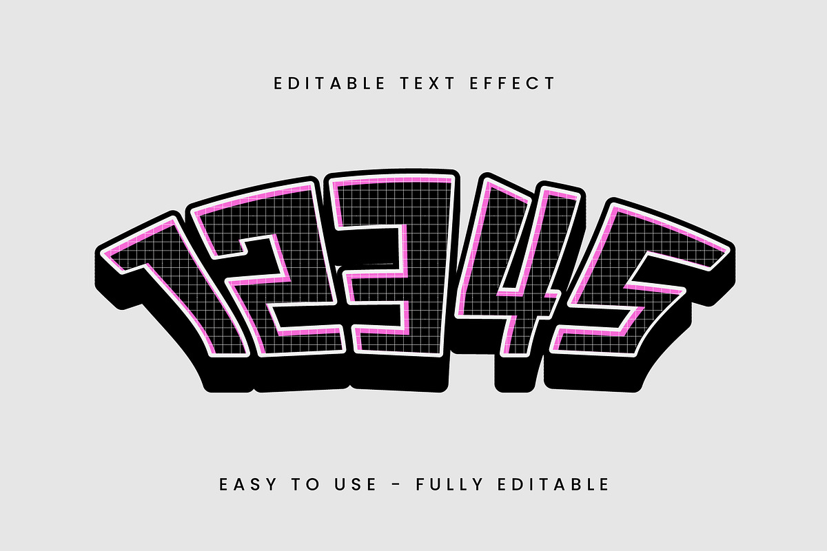 Retro Grid Text Effect preview 2