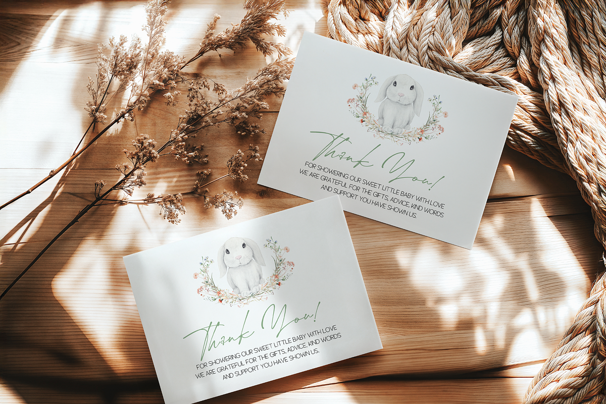 Bunny Baby Shower Thank You Card, an Invitation Template by Digital_Mind (Photo 6 of 6)