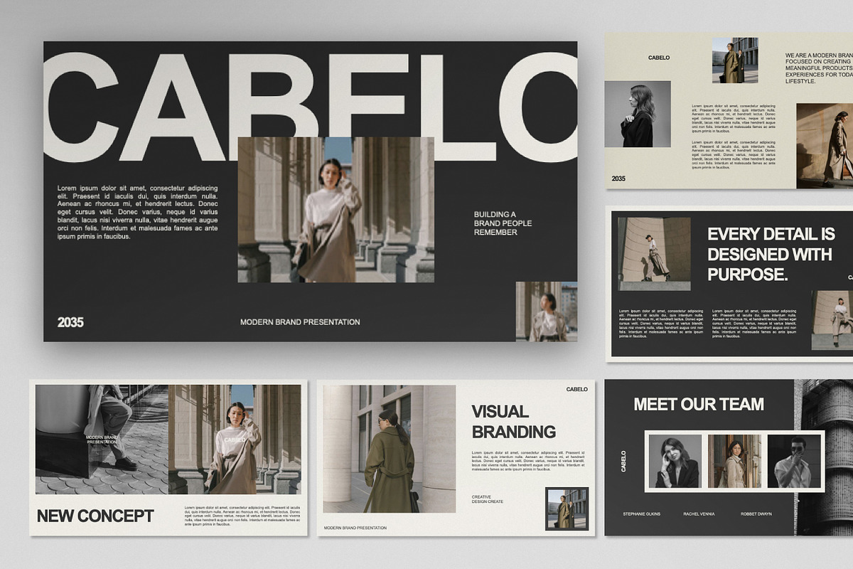 CABELO Modern Brand Google Slide, a Presentation Template by Portocraft (Photo 1 of 7)