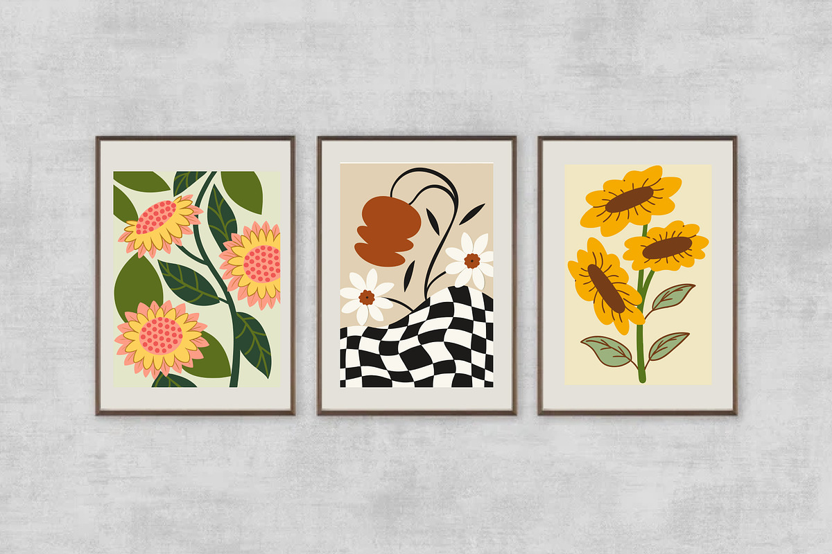Abstract Flower Prints Set, a Wallpaper Graphic by Helospace (Photo 3 of 10)