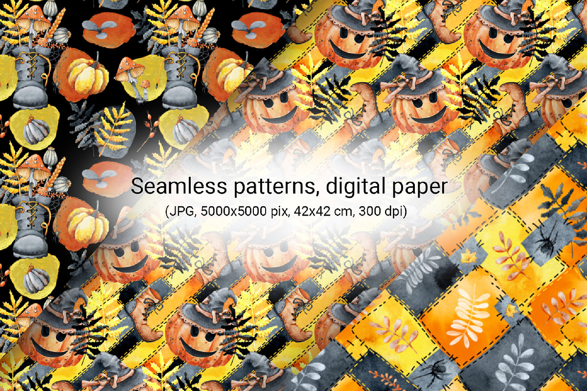 Happy Halloween digital paper set, a Pattern Graphic by Artmanata (Photo 9 of 10)