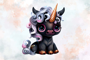 Baby Black Unicorn Sublimation