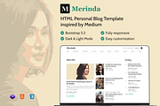 Merinda HTML Personal Blog Template, a HTML Template by AliThemes (Thumbnail 1 of 3)