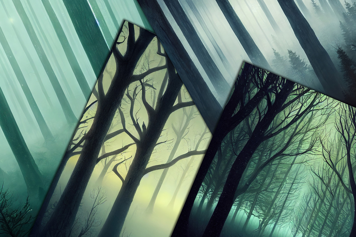 Forrest in Twilight Digital Papers, a Texture Illustration by Curve Design (Photo 2 of 4)