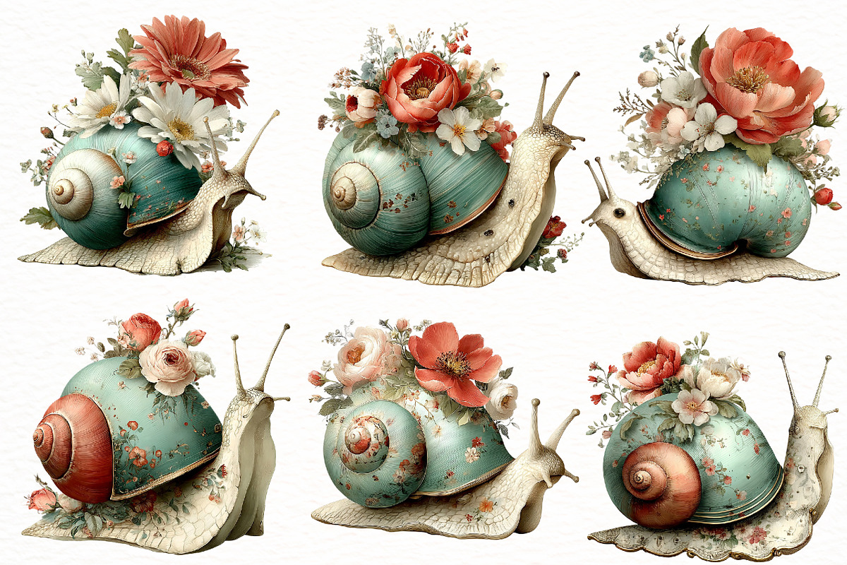 Whimsical Summer Snail Clipart, an Illustration by Designworld (Photo 5 of 5)
