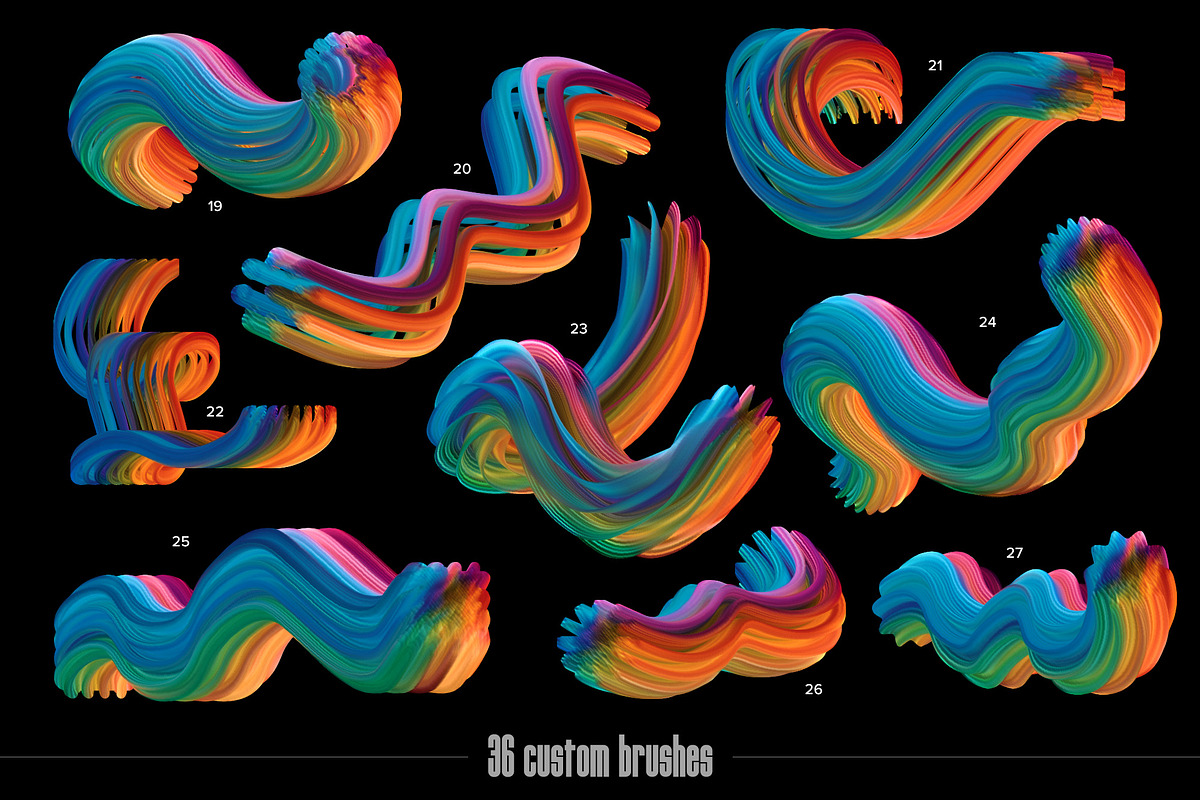 Mixer: Multicolor Photoshop Brushes, a Brush Add-On by Chroma Supply (Photo 9 of 19)