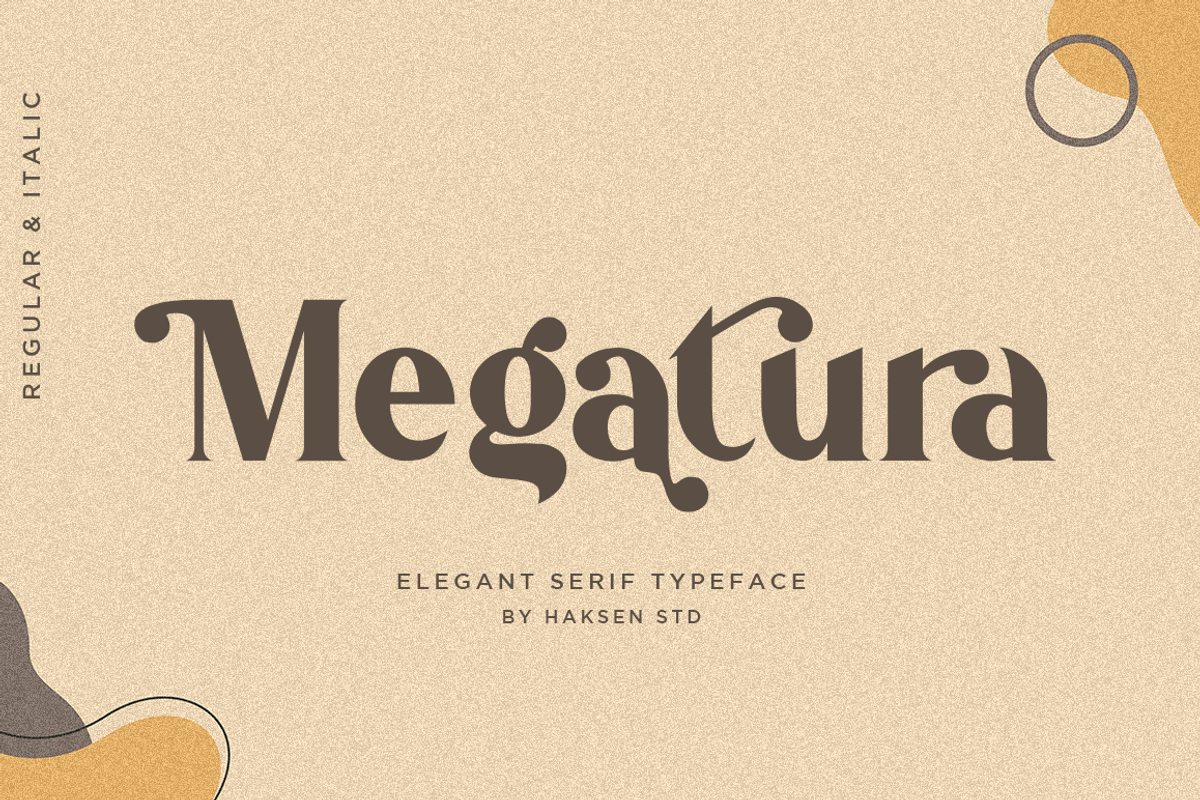 Megatura // Elegant Serif Typeface, a Serif Font by Haksen (Photo 1 of 15)