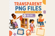 Inclusive Classroom Routine Clipart, an Education Illustration by KamimiArt (Thumbnail 5 of 8)
