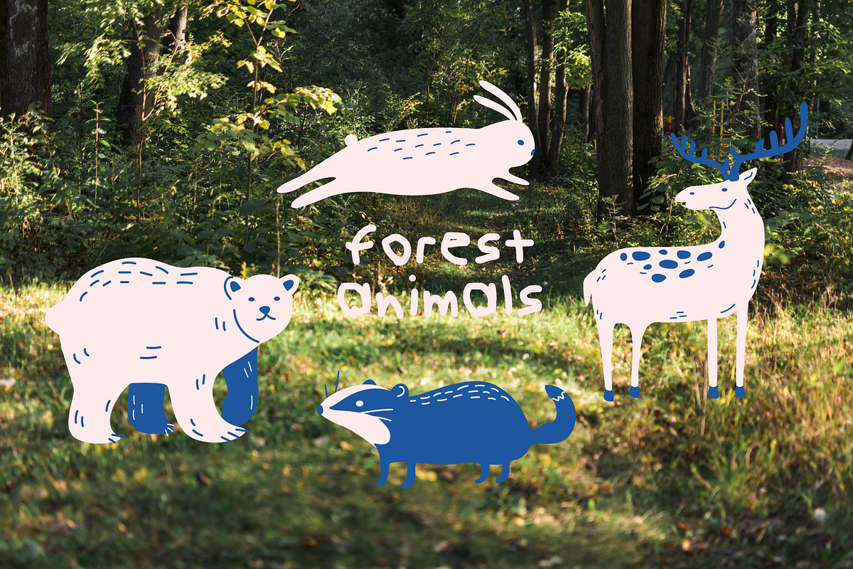 Autumn forest vector bundle, an Animal Illustration by Luamor (Photo 3 of 13)
