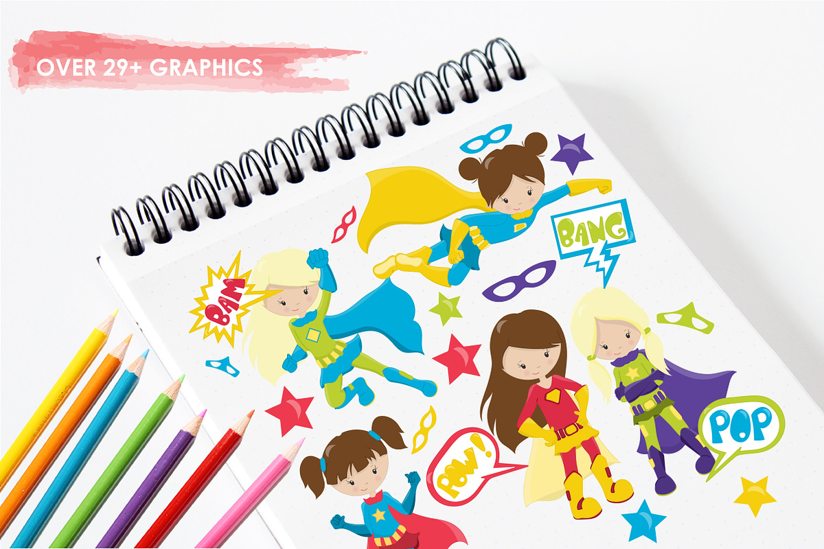 Super Hero illustration pack, an Illustration by PrettyBundles (Photo 3 of 5)