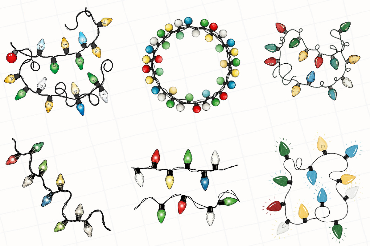 Christmas Lights Sublimation Clipart, an Illustration by OK Design (Photo 5 of 5)