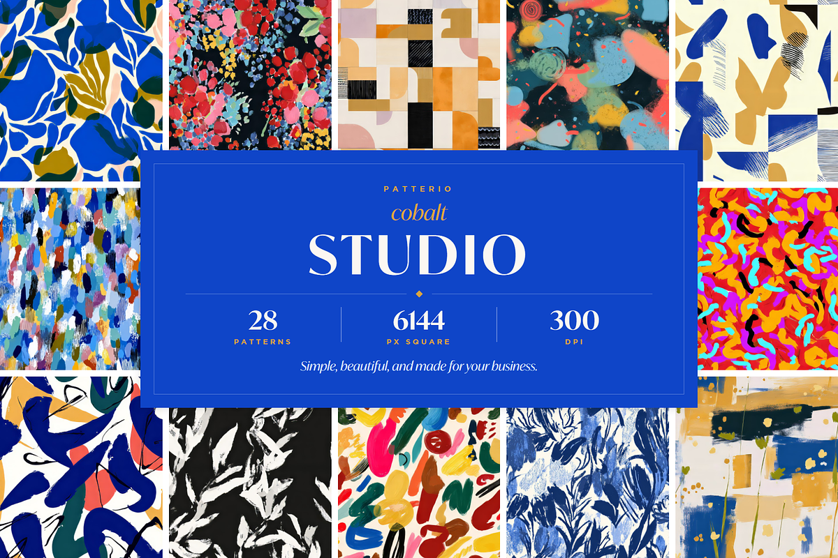 Cobalt Studio Abstract Patterns, a Pattern Graphic by Ninterints (Photo 1 of 10)