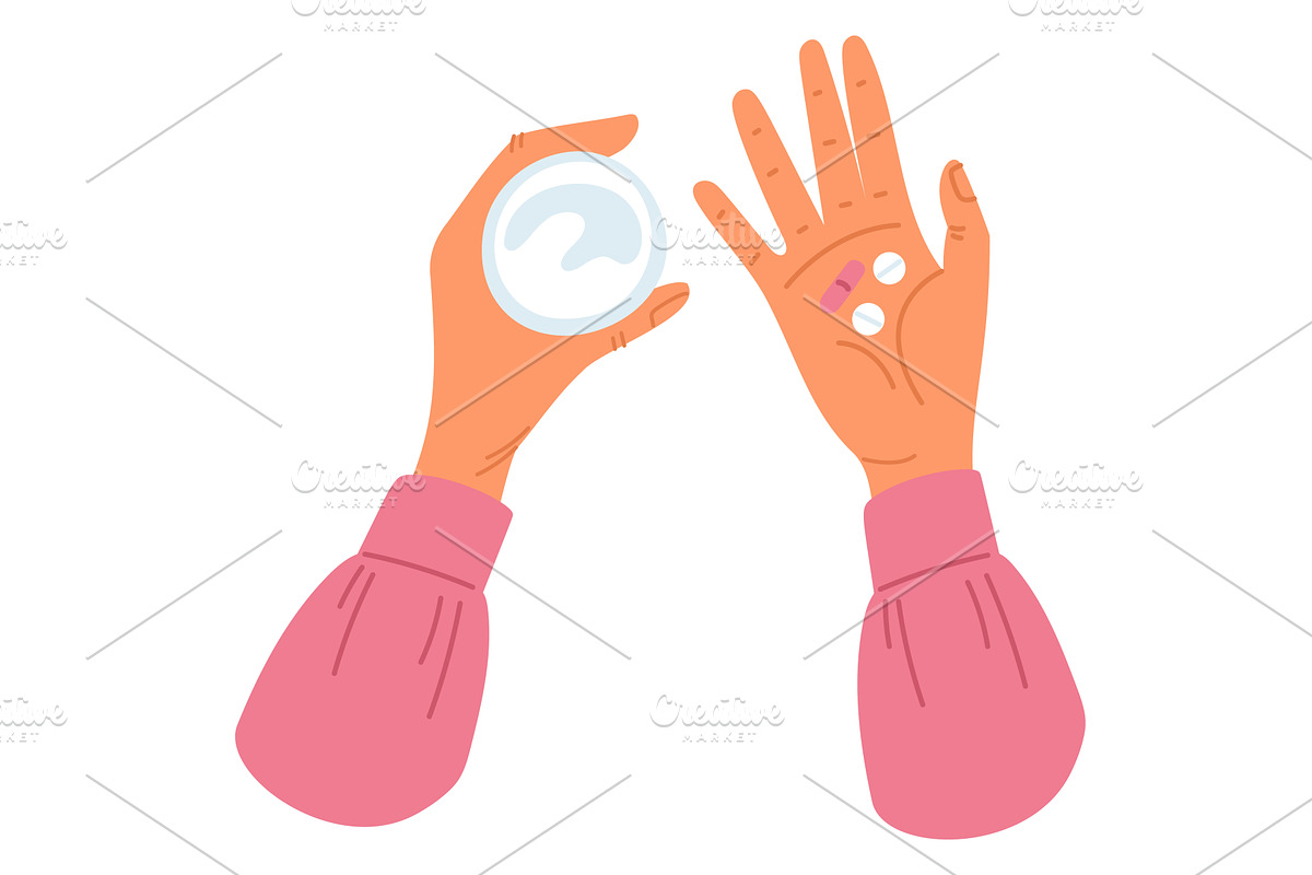 Womens hands holding clean water, an Object Illustration by Vectorbuum