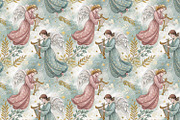 Angels and Vintage Flowers., a Pattern Graphic by Designs by Helen Trupak (Thumbnail 12 of 14)