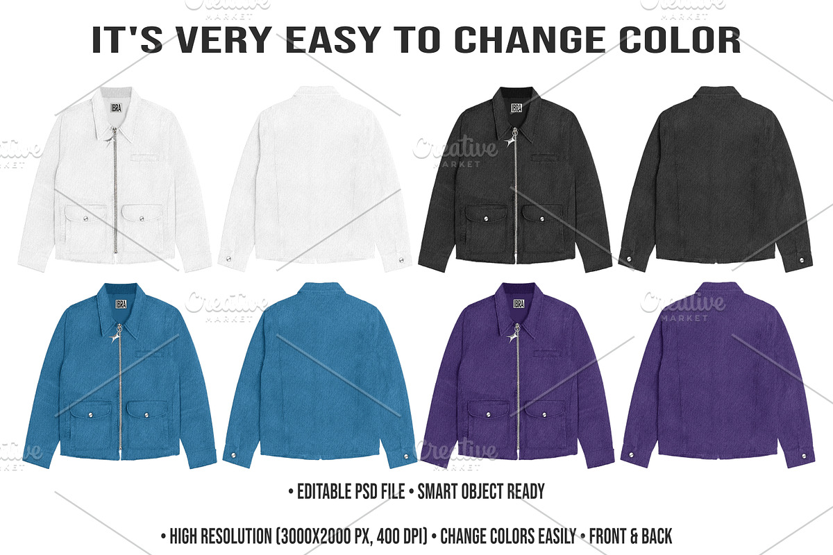 Vintage y2k Jacket Mockup PSD, a Hoody Mockup by std.badboy (Photo 2 of 4)