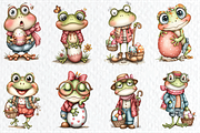 Whimsical Easter Frogs Clipart, a Seasonal Illustration by HueNestify (Thumbnail 2 of 3)