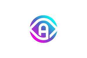 Initial letter A eye vision logo, a Branding & Logo Template by Rasagama Studio