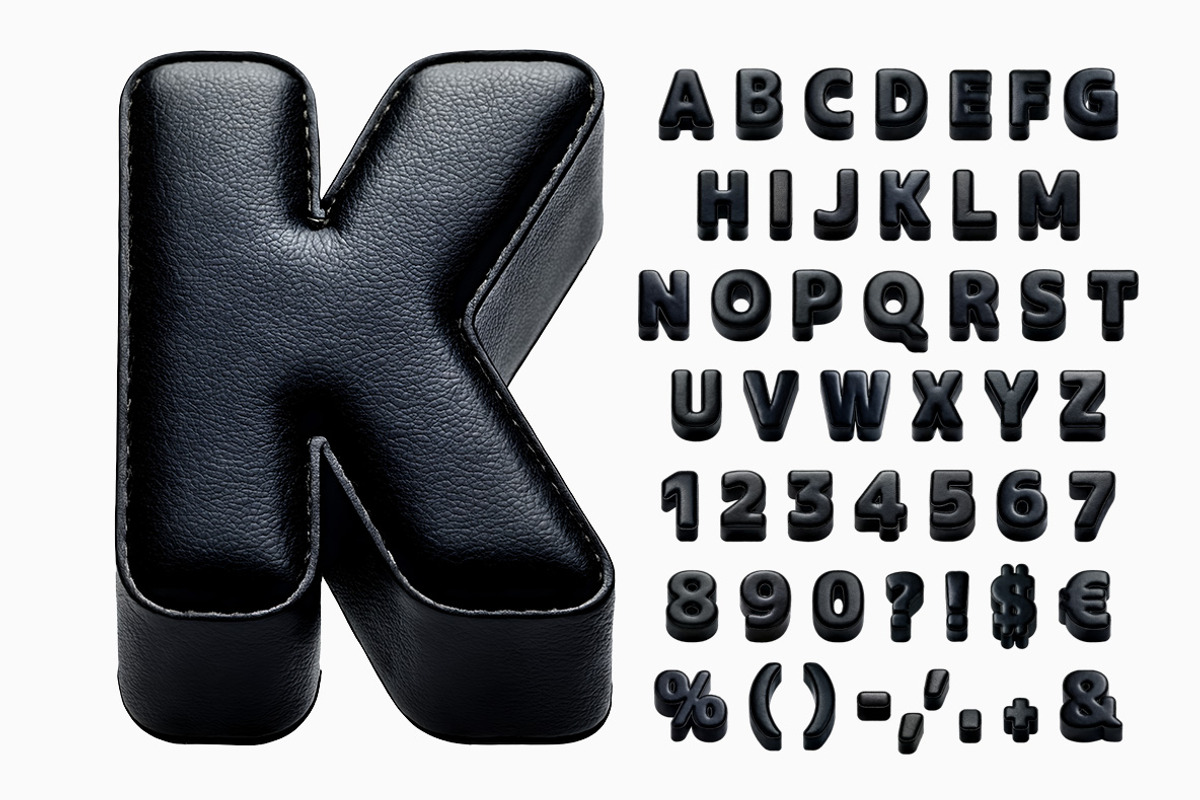 Black Leather Font, a Sans Serif Font by Handmadefont (Photo 2 of 10)