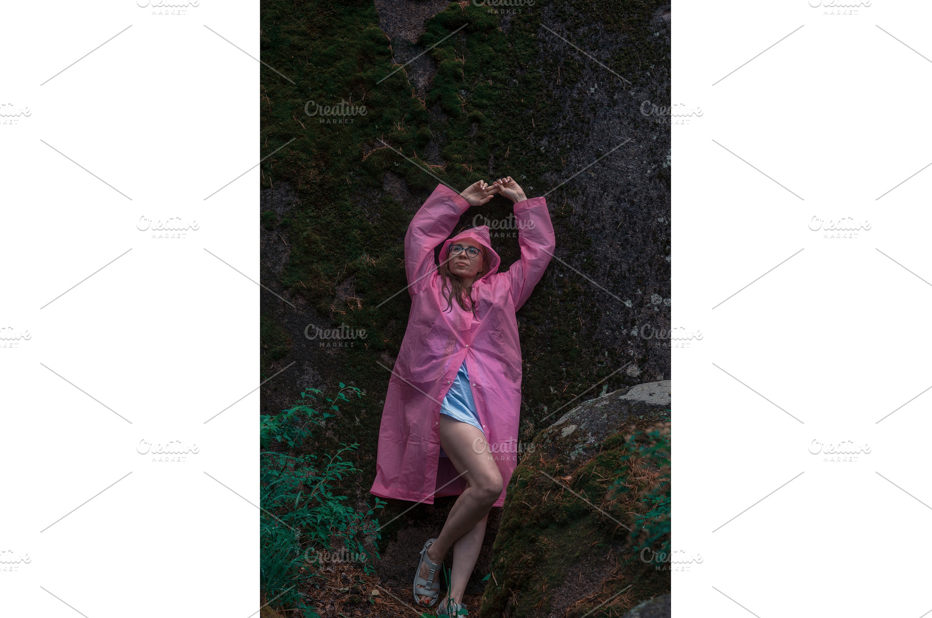 Woman in the taiga forest and rocks, a Person Photo by Jan Jack Russo Media