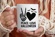 Peace Love Halloween, Skeleton Hand, an Illustration by Libby Wishes (Thumbnail 7 of 10)
