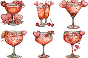 Valentine's Day Cocktail Clipart, an Illustration by Designking (Thumbnail 2 of 5)