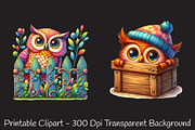 Funny Owl Peeking Clipart, an Animal Illustration by RobertsArt (Thumbnail 6 of 7)