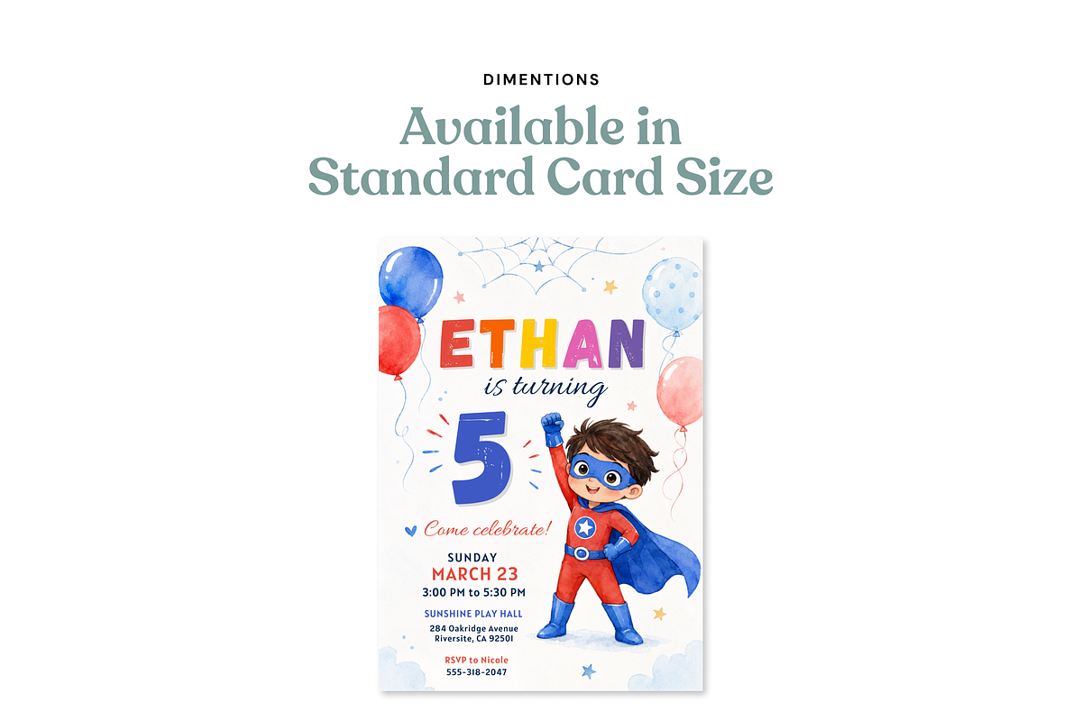 Superhero Birthday Invitation, an Invitation Template by heynomi (Photo 16 of 19)