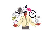 Overworking, work overload concept, a Work Illustration by PaperTrident (Thumbnail 4 of 9)