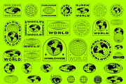 Y2K WORLDWIDE GLOBE VECTOR ICONS SET, an Object Graphic by craftlove (Thumbnail 2 of 3)
