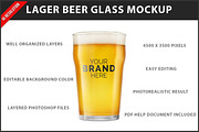 Lager Beer Glass Mockup, a Cups & Container Mockup by Bruno's Shop (Thumbnail 1 of 4)