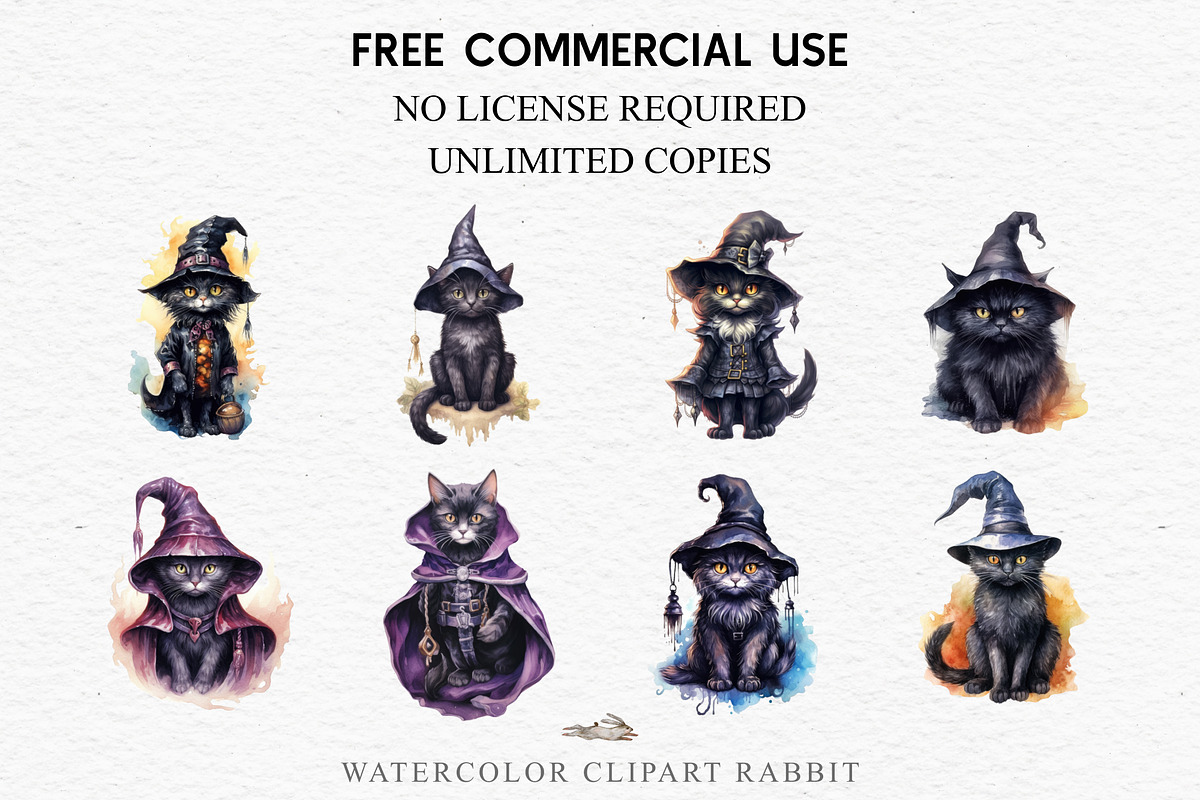 Halloween Witch Wizard Black Kitten, an Animal Illustration by Rabbit Heart (Photo 5 of 10)