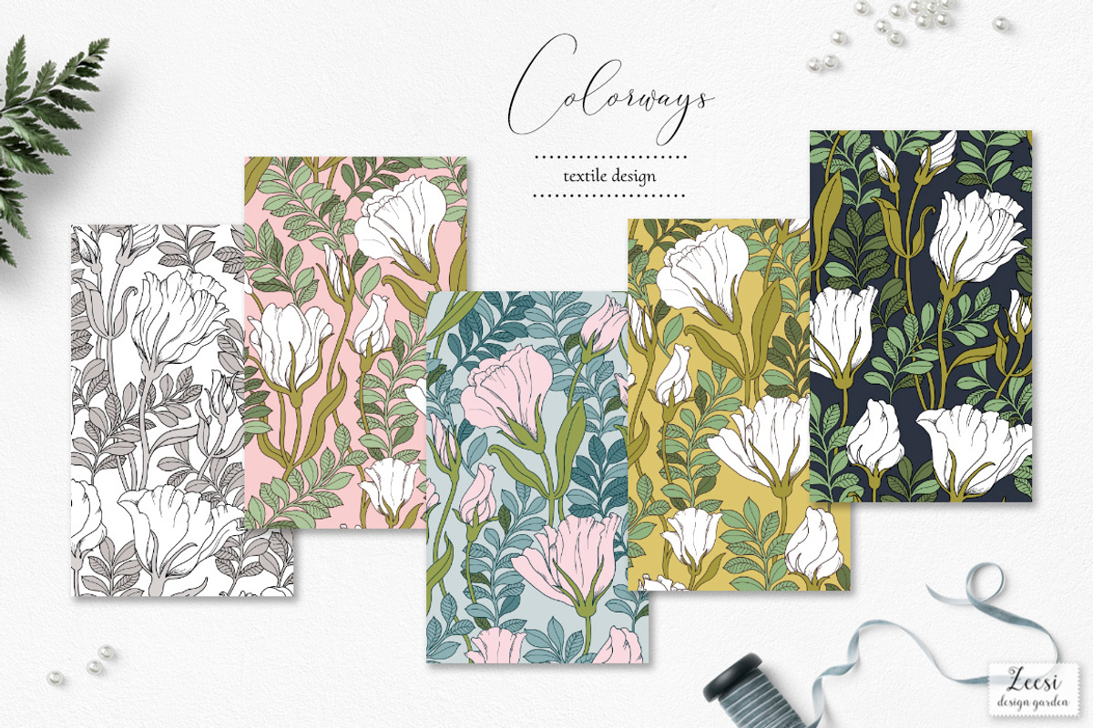 Lisian Floral Pattterns & Motifs, a Pattern Graphic by Zeesi Design Garden (Photo 8 of 11)