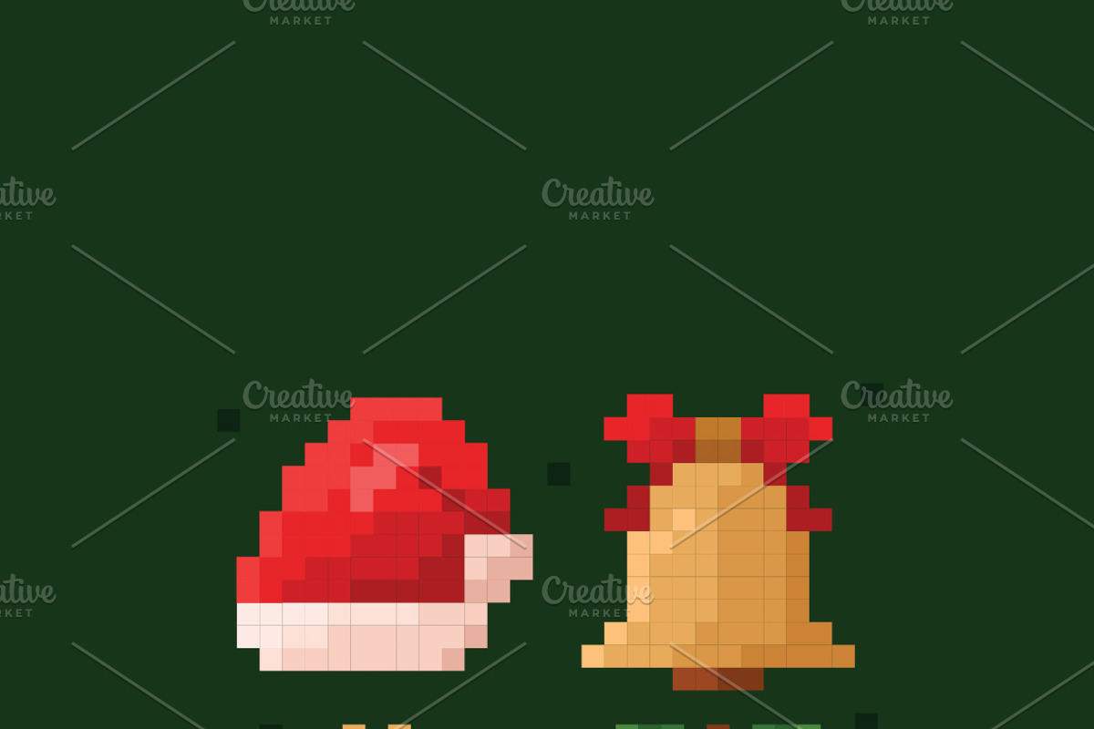 Flat Pixel Christmas Collection, an Object Graphic by MISS CHATZ (Photo 3 of 3)