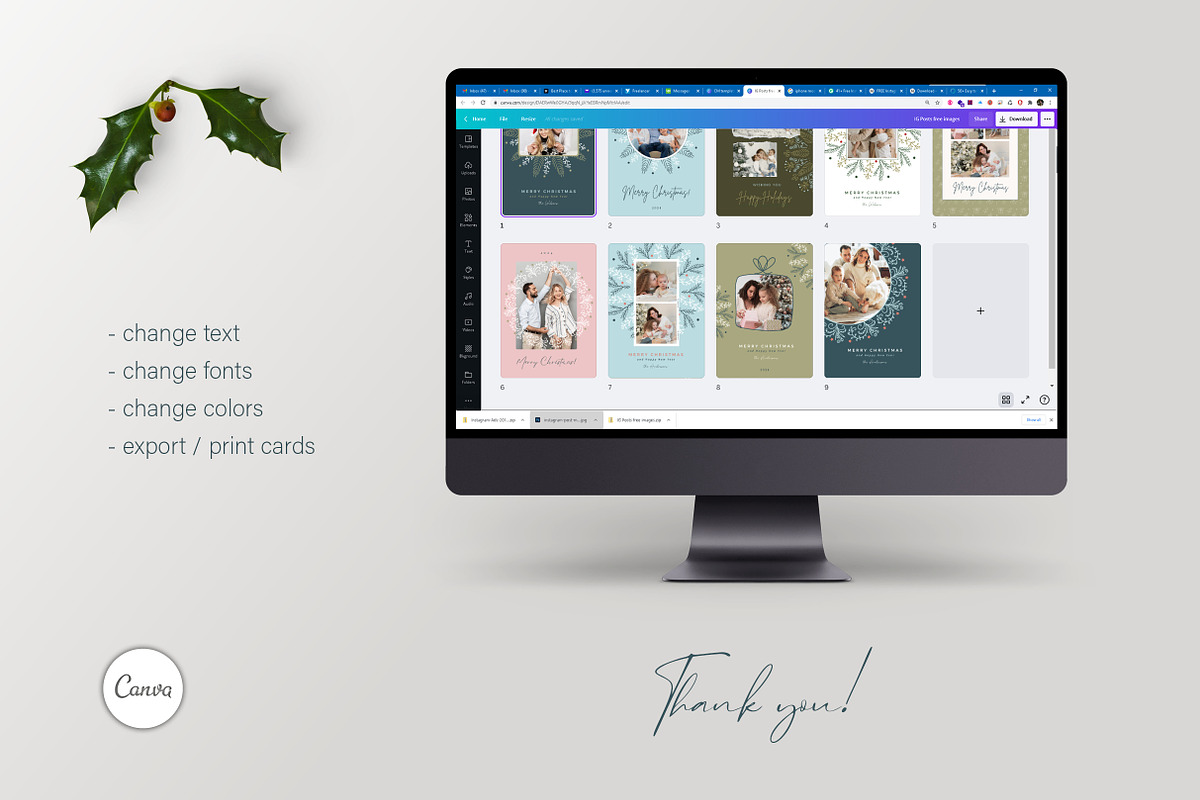 Canva Christmas Photo Card Templates, a Card Template by R-studio (Photo 7 of 7)