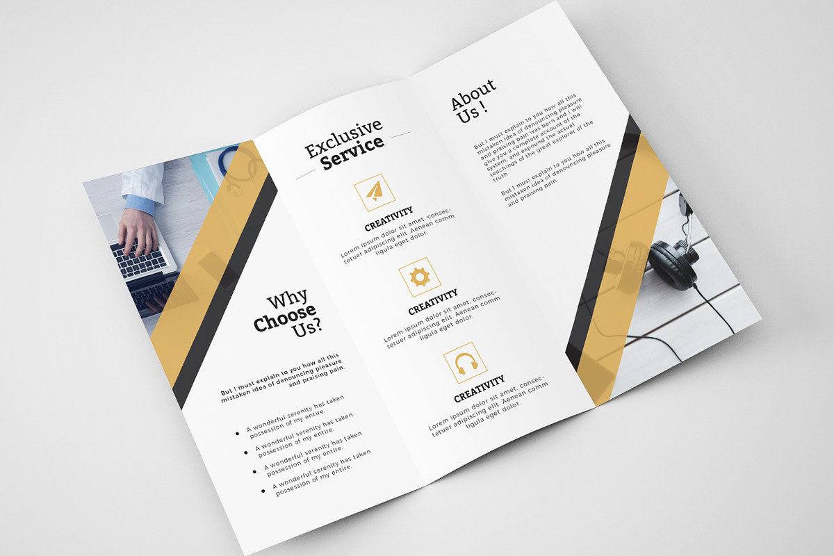 Clean Tri fold Brochure, a Brochure Template by ZAAS (Photo 4 of 6)
