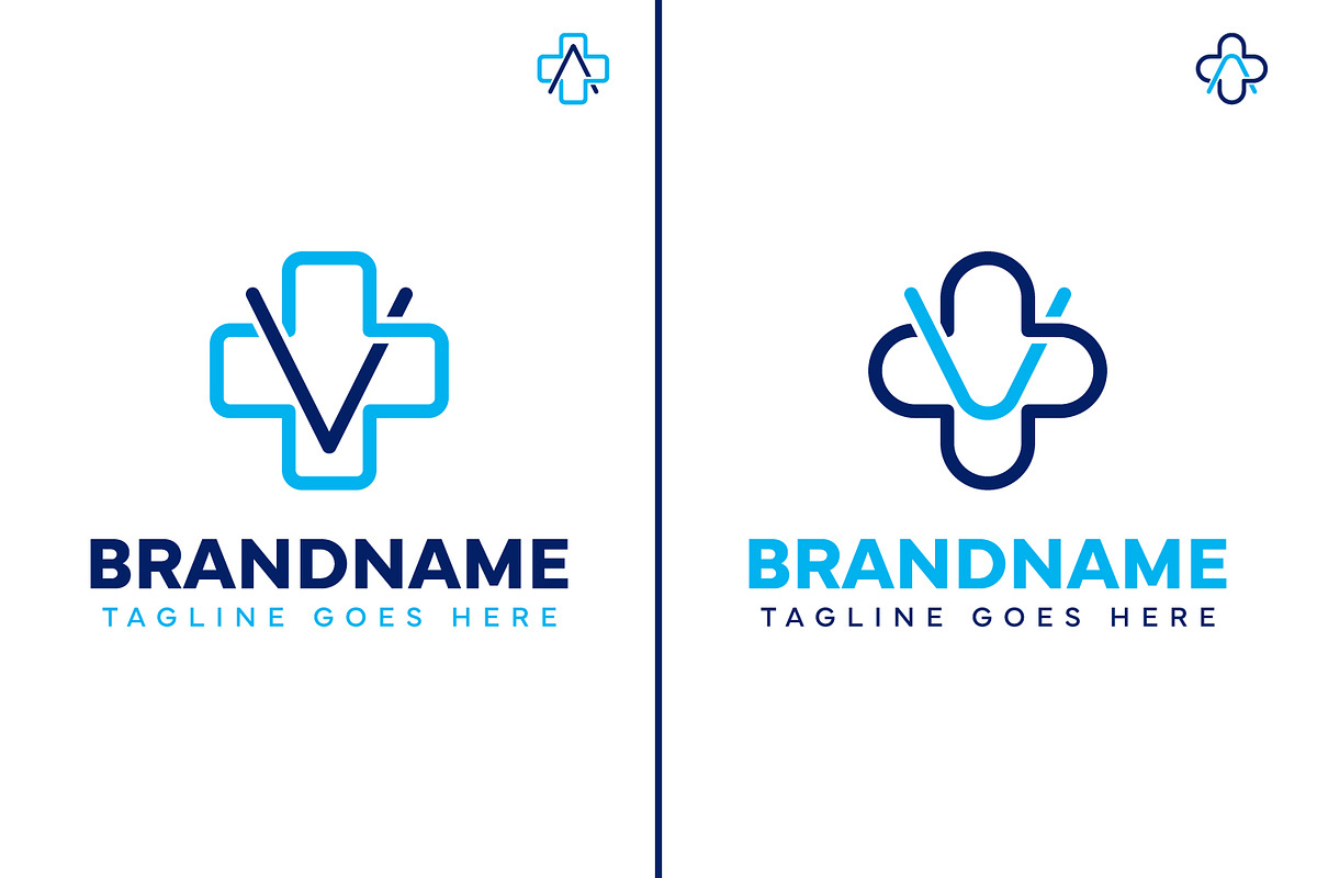 Letter V or A Medical Cross Logo Set, a Branding & Logo Template by Pray Art Design Studio