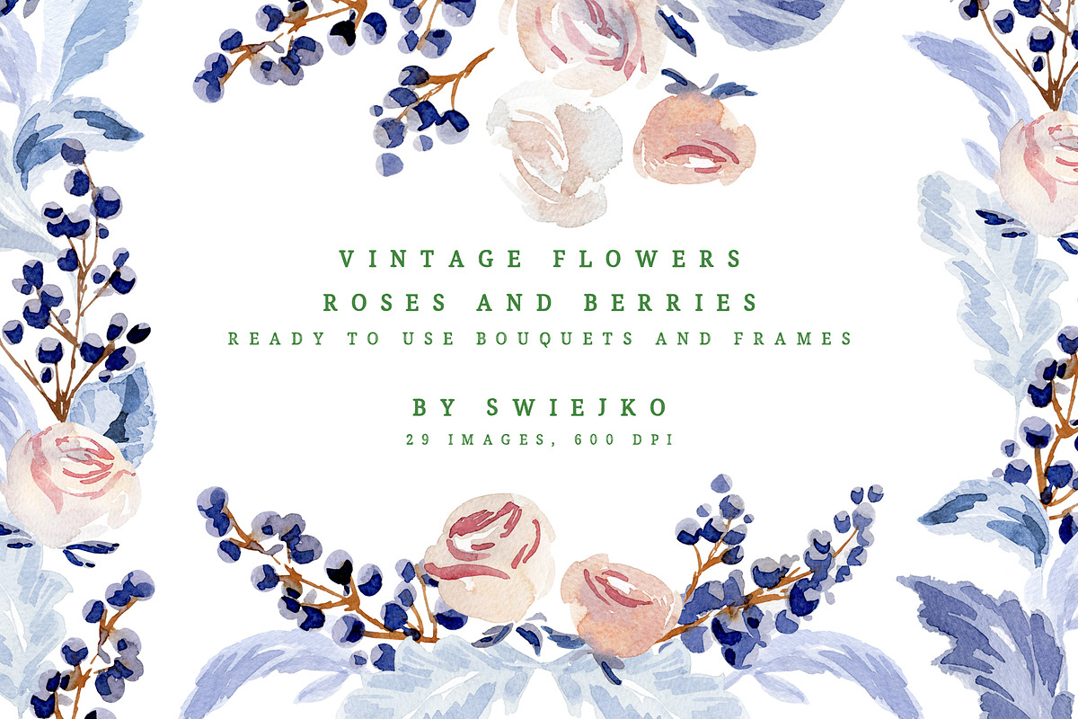 Vintage Flowers, rose bouquet, a Texture Illustration by swiejko (Photo 1 of 3)