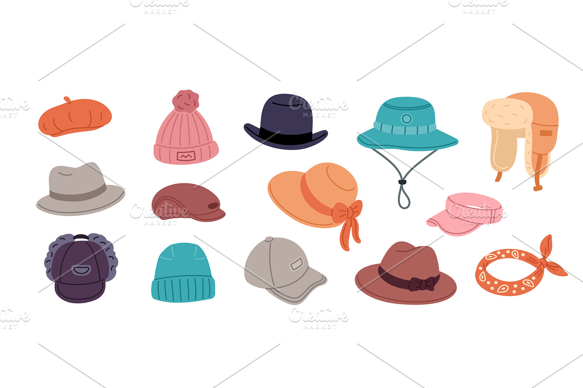 Cartoon man and woman headwear, an Object Illustration by YummyBuum