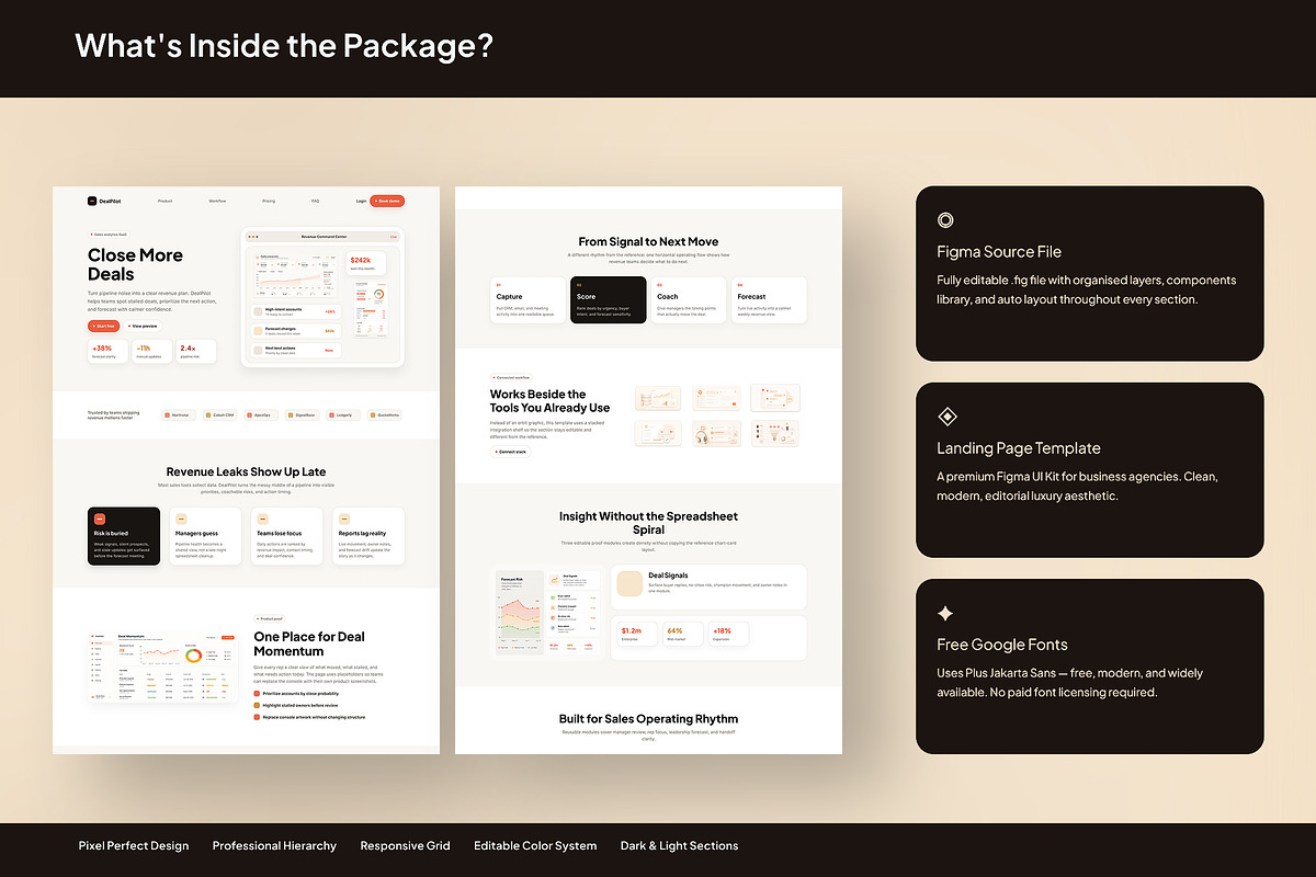 Revenue SaaS Landing Page, an UI Kit Template by Pitchlook.Studio (Photo 3 of 3)