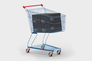 Shopping Cart With Boxes Mockup