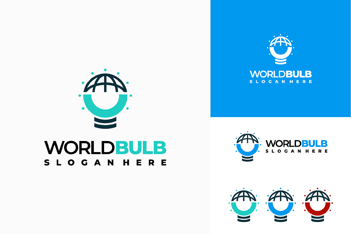 Set of World Bulb Logo designs, a Branding & Logo Template by Lucky Creative (Photo 2 of 5)