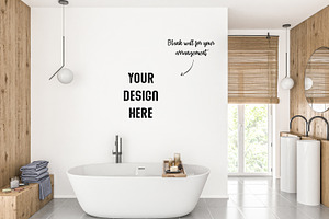 Wall Art Mockup - Bathroom Scene