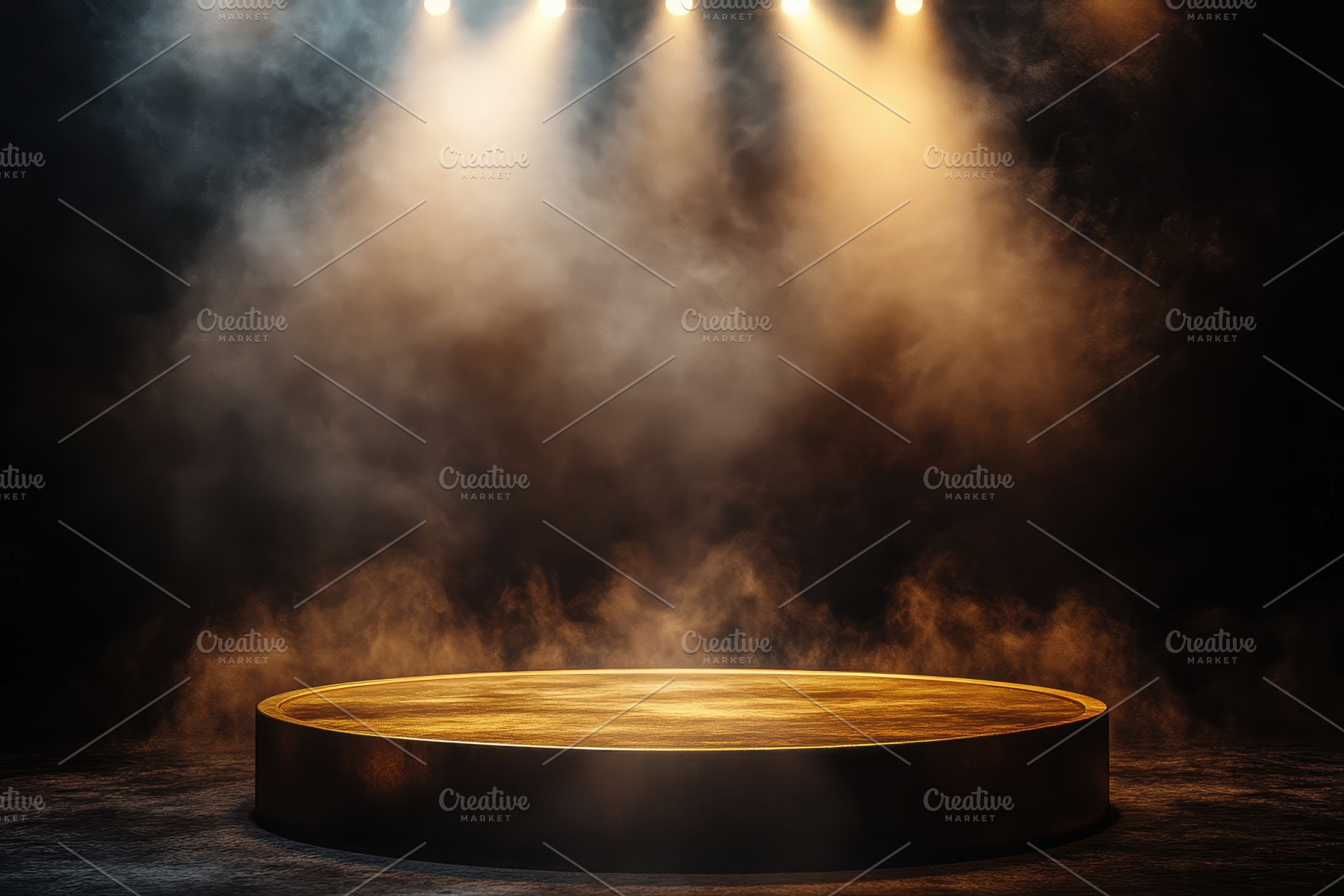 Elegant gold podium on dark backdrop, a Photo by Pavel_design